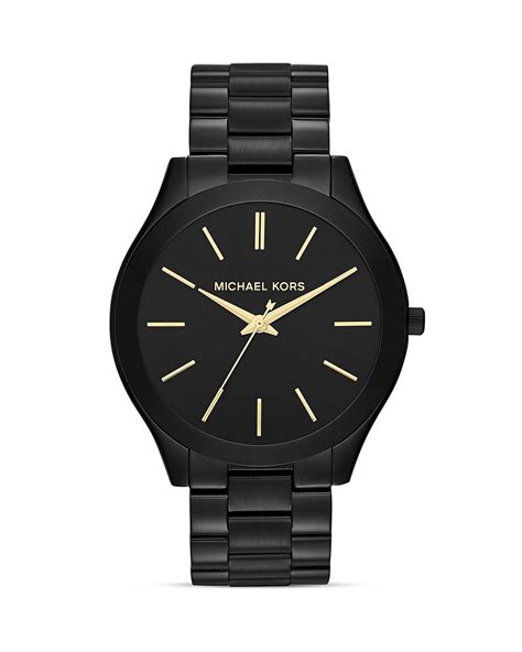 michael kors slim runway mid size three hand watch|Michael Kors oversized runway watch.